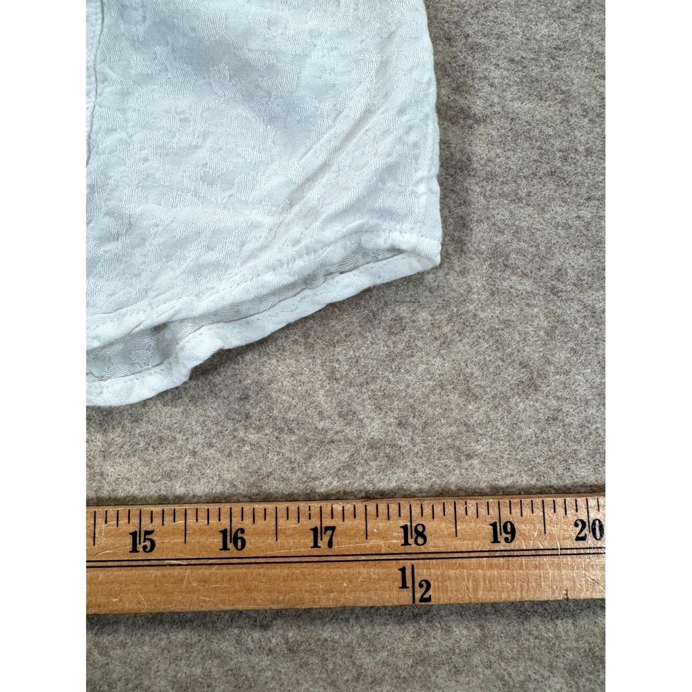 Free People White Textured Ruched Front Button Up Shirt Womens Medium OB1447794 - Picture 12 of 14